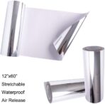 VINYL FROG Car Wrap Vinyl 12 Inches x 60 Inches Chrome Mirror Silver Self Adhesive Film DIY Decals Roll Air Release Technology - Image 2