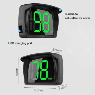 Shkalacar Car HUD Headup Display KM/H MPH GPS Digital Speedometer with LED Large Font Display + Car Charge Adapter for Car Truck SUV Motorcycle - Image 6