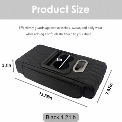 5-in-1 Car Armrest Cushion, Armrest Cover for Car, Nappa Leather Car Console Organizers and Storage for Most Vehicles, Car Accessories (Black, Normal) - Image 6