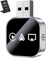 3 in 1 Wireless Carplay Adapter, Car Screen Mirroring Converter, 2026 Upgrade Mirror iOS Phone for iPhone/Airplay/Apple/Android, Bluetooth Auto Link, Wired to Wireless, Plug & Play (for iPhone)