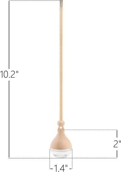 Refillable Car Air Freshener Hanging Diffuser, Empty Glass Bottle with Reed Sticks for Essential Oils, Car Scent Diffuser and Aromatherapy Pendant Decor for Women and Men, 2 Pack - Image 2