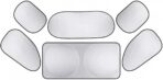 6PCS Reflective Car Windshield Sunshade Kit, Foldable Magnetic Side Window Shade with Storage Bag, Silver Coated UV Protection Heat Shield, Universal Auto Privacy Cover for Baby Camping Napping