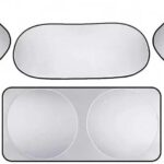 6PCS Reflective Car Windshield Sunshade Kit, Foldable Magnetic Side Window Shade with Storage Bag, Silver Coated UV Protection Heat Shield, Universal Auto Privacy Cover for Baby Camping Napping