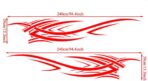 2Pcs 94.4'' Universal Flame Graphics Car Auto Body Side Sticker Racing Sports Self-Adhesive Side Strip Decal Decoration Accessories for Truck SUV Off-Road Vehicles (Style2 Red) - Image 2