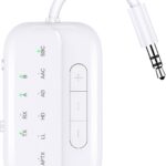 Bluetooth Transmitter Receiver, 2-in-1 V5.3 Wireless Adapter for Airplane, TV, PC, Gym, Switch. Supports up to 2 AirPods/Headphones. Audio Receiver for Car/Home Stereo,with AptX Low Latency & HD