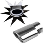 Stainless Steel Car Exhaust Tip, 5.5" Universal Exhaust Pipe, Modification Tail Throat Tail Pipe, Steel Exhaust Tips Chrome Plated Finish Tailpipe, Accessory for All Cars