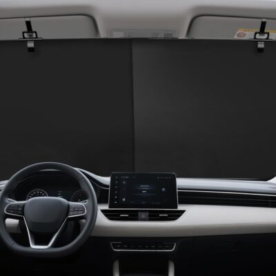 2026 New Windshield Sun Shade,Automatic Retractable Sunshade for Car Windshield Sun Shade Roller Shades for 99% UV Blocking Protects Car and Heat Protection 27x53inch (1set) - Image 6