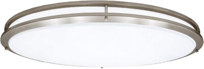 Maxxima 32" Oval Satin Nickel LED Ceiling Mount Light Fixture, 5500 Lumens, 3 CCT Color Selectable 3000K/4000K/5000K, Dimmable Flush Mount Indoor Light, Perfect for Kitchen or Bedroom Lighting - Image 2