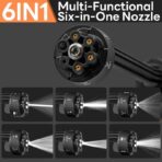 Portable Cordless Pressure Washer, 40000 mAh Battery Powered Pressure Washer with 2 Rechargeable 4.0AH Batteries and 6-in-1 Nozzle for Car Floor Wall Fence Cleaning Garden Watering - Image 2