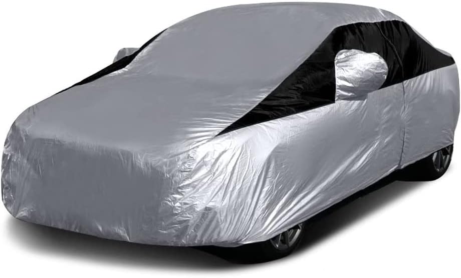 51bAOyYkh4L._AC_SL1000_.jpg Titan Lightweight Poly 210T Car Cover for Compact Sedans 176-185". Waterproof, UV Protection, Scratch Resistant, Driver-Side Zippered Opening. Fits Corolla, Sentra, Cruz and More. - Image 1