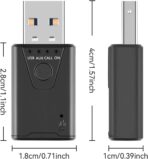USB Bluetooth 5.4 Adapter for Car, Bluetooth Music Receiver Plug & Play, 3.5mm AUX Jack Car Kit Built-in Microphone for Hands-Free Calling Compatible with Speakers/Home Stereo,USB-Powered - Image 7