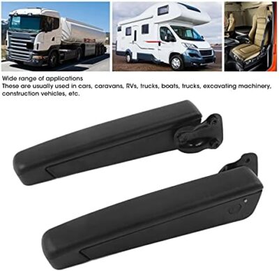 Van Arm Rest, Pair Car Adjustable Seat Armrest Shock PU Sponge Black Universal for Automobiles Trucks - Image 3