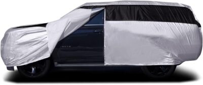 Titan Lightweight Poly 210T Car Cover for Large SUV 207-212" Waterproof, UV Protection, Scratch Resistant, Driver-Side Zippered Opening. Fits Escalade, Sequoia, Yukon and More. - Image 2