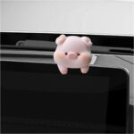 Car Furry Animal Rear View Mirror Ornament, Cute Center Screen Ornament Auto Interior Decorative Accessory, Creative Animal Dashboard Charm Rearview Mirror Decor for SUV Truck RV (Pig)