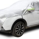 Half Car Cover All Weather Car Body Cover Sunshade Cover Snow Cover Waterproof Snowproof Universal 210D Oxford Fabric (Fit SUV Length 174'' to 189'')