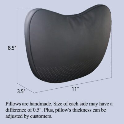 TESBEAUTY Nappa Leather Headrest Pillow 2 Packs for Tesla Neck Pillow Uniquely Designed for Tesla Model Y/3/S/X Tesla Car Neck Support Cushion for People Under 5'7" Black - Image 5