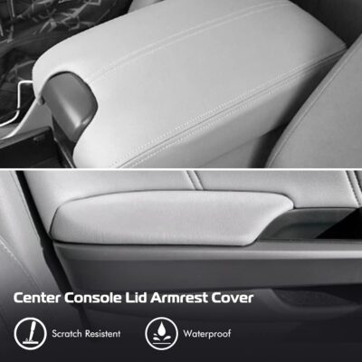 A ABIGAIL Compatible with 2008 2009 2010 2011 2012 Accord Sedan Center Console Armrest Cover & Front Door Panels Armrest (Gray) - Image 2