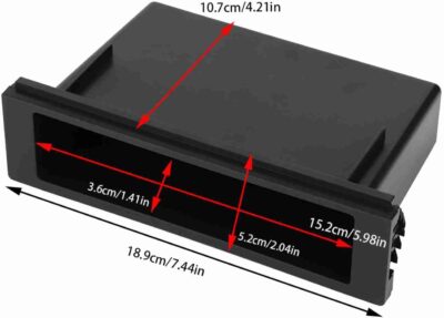 Car Stereo Radio Storage Box for 1Din, Universal Dashboard, Plastic, 7.4x4.2x2. Inch - Image 2