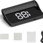 Car Heads Up Display, HUD GPS Speedometer, Large Font Brightness Adjustment Speed Projection, Plug and Play Cigarette Lighter Powered Accessory for Most Car Models (White)