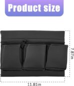 Mandark Car Window Armrest Storage Box, Leather Vehicle Side Door Organizer with Multiple Pockets, Comfortable Automotive Arm Elbow Rest Pad Bag Accessories, Universal for Most Cars (Black) - Image 2