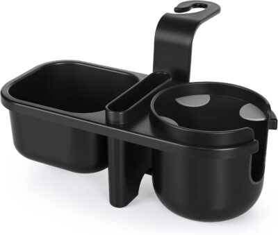 Accmor Car Headrest Backseat Organizer with Cup Holder, 3 in 1 Universal Backseat Car Organizer Tray Hold Bottles, Phone, Snacks, Trash, Non-Slip Grip Clip Car Seat Organizer Tray for Kids Adults - Image 2