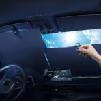 2026 Upgraded Automatic Retractable Sunshade for Car,Retractable Sunshade for Car Windshield Roller Shades for 99% UV Blocking Protects and Heat Protection 27x53inch(1 Set)