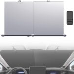 2026 Upgraded Automatic Retractable Sunshade for Car,Retractable Sunshade for Car Windshield Roller Shades for 99% UV Blocking Protects and Heat Protection 27x53inch (1 Set)