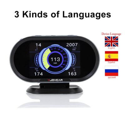 VJOYCAR V70 OBD2 Gauge Cluster HUD Heads Up Display, Car Computer OBD ii Scanner Speed Engine Coolant Temperature Fuel Consumption Digital Speedometer Mileage Overspeed Voltage Faulty Code Alarms - Image 7