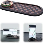 Multifunctional Car Anti-Slip Mat, Dashboard Mat with Temporary Parking Number Display, One-Size-Fits-All Anti-Slip Car Mat with 360° Rotatable Phone Bracket (Style B-1)