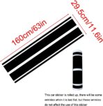 Car Hood Stripe Sticker Universal Auto Racing Stripes Body Side Decal Vinyl Stripe Sticker Accessories Modified Decoration for Car Vehicles (Black, 63 * 11'') - Image 4