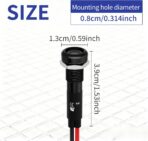 2Pcs 8MM 12V-24V LED Indicator Light with 180 Changeable Symbols, IP67 Waterproof, Pre-Wired Customizable Pilot Dash Directional Warning Lights for Car Truck Boat Marine RV Off-Road(Blue) - Image 3