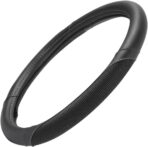 Motor Trend White Steering Wheel Cover - Dotted Comfort Polyester Grip on Stitched Synthetic Leather, White/Black - Image 4