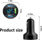 Car Charger 66W Super Fast Charging with USB PD&QC 3.0(Voltmeter&LED Lights) Universal Quick Charge for 12-24V Car Cigarette Lighter Plug,Compatible with iPhone 14 13 12,S22 S21 S20,iPad(Black) - Image 2