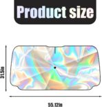 Car Windshield Sun Shade Umbrella, Foldable Automotive Sunshade Cover for Block UV Rays & Heat, Vehicle Interior Front Window Protector Accessories, Universal for Vehicles (Folding Handle) - Image 2