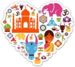 India Heart - 3" Vinyl Sticker - for Car Laptop Water Bottle Phone - India Travel Culture Decal
