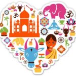 India Heart - 3" Vinyl Sticker - for Car Laptop Water Bottle Phone - India Travel Culture Decal