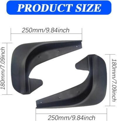 4PCS Car Mud Flaps, Mud Guard, Fender Guard, Splash Guard, Front & Rear Side Mud Guard, Wheel & Tire Splash Guards, Fender Against Sewage, Mud, Dust, Snow, No Drilling Mudguards Universal for Most Car - Image 2