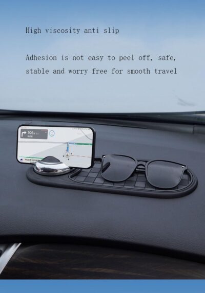 Multifunctional Car Anti-Slip Mat Mobile Phone Holder for Dashboard - Non-Slip Sticky Mount Stand for Car, Adjustable and Secure Grip for Phones, GPS, and Accessories (Black) - Image 3
