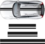 3PCS Car Hood Stripe Stickers, Sporty Style Racing Vehicle Body Roof Decorative Striped Decals, Automotive Exterior Decoration Modified Strip Graphic, Universal for Most Vehicles (Style A)