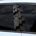 2pcs 3D Honeycomb Graphics Vinyl Car Stickers, Waterproof Sun Protection Scratch Cover B-Pillar Stickers, Personalized DIY Vehicle Door Pillar, Long-Lasting Decor Auto Accessory (Black 2)