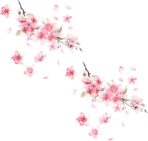 Cherry Blossom Car Sticker Decal, Vinyl Waterproof Automotive Bumper Sticker, Scratch Cover Vehicle Window Decal, Flower Auto Decoration Decals for Car, Home, Motorcycle (2PCS)