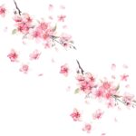 Cherry Blossom Car Sticker Decal, Vinyl Waterproof Automotive Bumper Sticker, Scratch Cover Vehicle Window Decal, Flower Auto Decoration Decals for Car, Home, Motorcycle (2PCS)