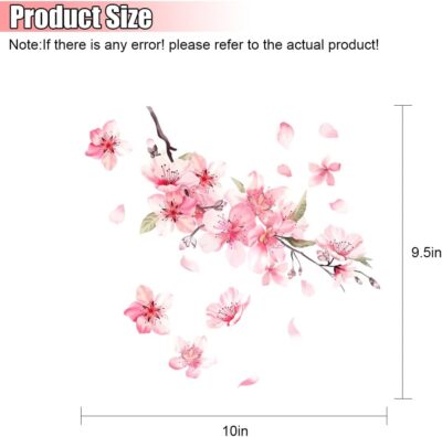 Cherry Blossom Car Sticker Decal, Vinyl Waterproof Automotive Bumper Sticker, Scratch Cover Vehicle Window Decal, Flower Auto Decoration Decals for Car, Home, Motorcycle (2PCS) - Image 2