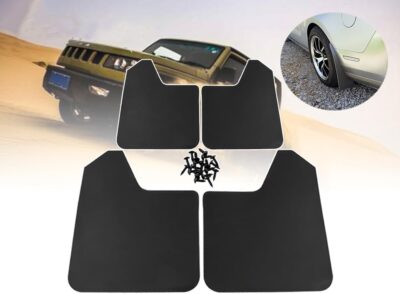 Universal Mud Flaps 4-Piece Set for Trucks/SUVs - Black/Red, Pre-Mounted Screws, Mud Splash Protection, Off-Road Mud Guard with Adjustable Clamps | Heavy-Duty Weatherproof Design - Image 5