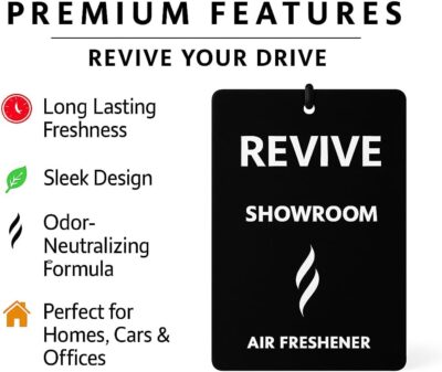 Premium Hanging Car Air Fresheners, Showroom-New Car Scent, 3-Pack, Long-Lasting & Odor Eliminating, Modern Design - Image 4