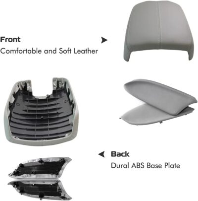 A ABIGAIL Compatible with 2008 2009 2010 2011 2012 Accord Sedan Center Console Armrest Cover & Front Door Panels Armrest (Gray) - Image 6