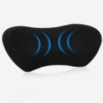 Lumbar Support Pillow for Office Chair and Car - Ergonomic Memory Foam Back Support Cushion for Automotive Seat, Desk Chair, and Recliner (Black)