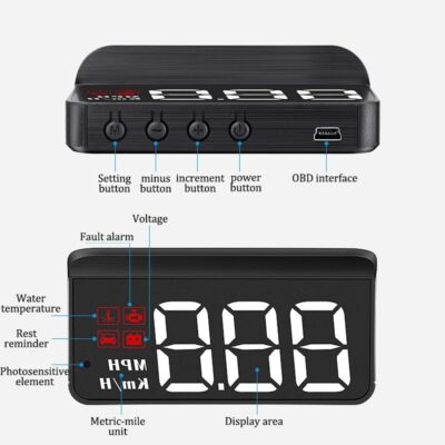 Heads Up Display for Cars for Nissan Teana/Terrano India/Terra 2008-2025,OBD2 Gauge Display GPS Digital Speedometer HUD Windshield Projector with Sunshade Adjustable Brightness - Image 2
