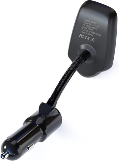 Nulaxy Bluetooth Car FM Transmitter Audio Adapter Receiver Wireless Handsfree Voltmeter Car Kit TF Card AUX 1.44 Display - KM18 Black Matte - Image 4