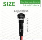 2Pcs 8MM 12V-24V LED Indicator Light with 180 Changeable Symbols, IP67 Waterproof, Pre-Wired Customizable Pilot Dash Directional Warning Lights for Car Truck Boat Marine RV Off-Road(Green) - Image 4